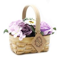 Mýdlové květy fialové - dárkový košík