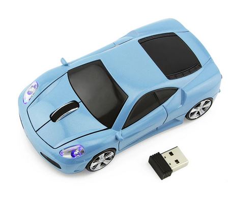 Závodní auto myš k počítači modrá