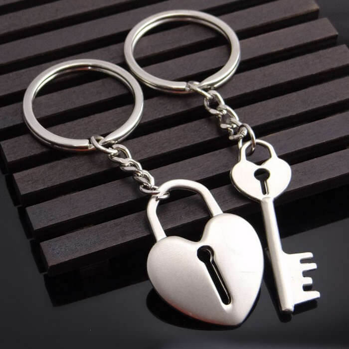 Přívěšek na klíče srdce a klíč